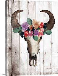 Bull Fl Crown Large Solid Faced Canvas Wall Art Print Great Big Canvas