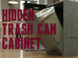 how to make a hidden trash can cabinet