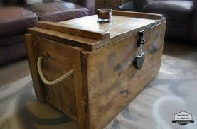 Rustic Wooden Chest Trunk Blanket Box