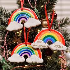diy rainbow clay christmas tree