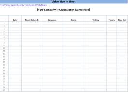 Printable Sign In Sheet Templates