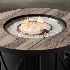 Round Steel Propane Fire Pit Table
