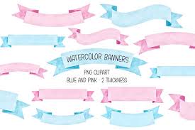 watercolor ribbon banner png clipart in