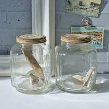 Glass Jars 2 Heavy Duty Large Square