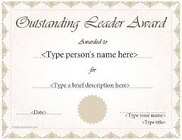 Outstanding Leadership Award Certificate Templates Special