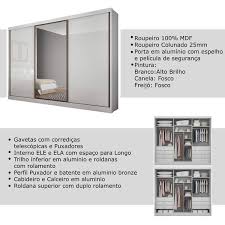 Maybe you would like to learn more about one of these? Guarda Roupa Casal Com Espelho 3 Portas 8 Gavetas Spazzio Espresso Moveis Off White Canela Leroy Merlin