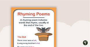 rhyming poems poster teach starter