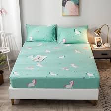 100 cotton fitted unicorn bedsheet for
