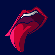 red lip tongue art logo colorful design