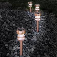 copper solar powered led path lights