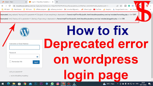 fix deprecated error on wordpress login