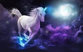 hd wallpaper unicorn galloping sky