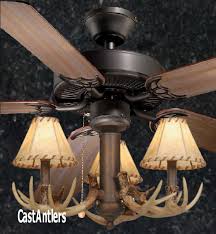 Rustic Ceiling Fan W Antler Light Kit