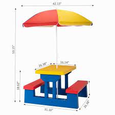 Kids Picnic Table And Bench Set W