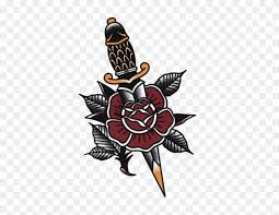 It measures 4.5 cm wide and 4.5 cm height! Tattoo Traditional Rose Knife Freetoedit Traditional Rose And Dagger Tattoo Clipart 5158129 Pikpng