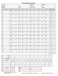 Baseball Score Sheet Fill Online Printable Fillable