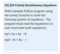 Simultaneous Equations Write Readable