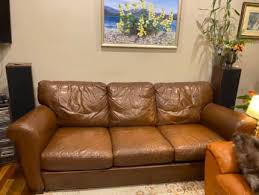 natuzzi brown leather 3 seater sofa bed