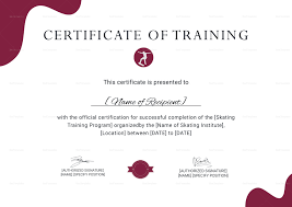 Training Certificate For Skating Template