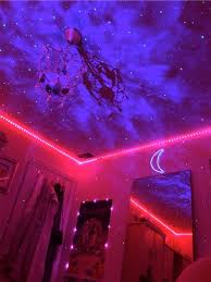 pretty vibey galaxy room neon room