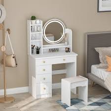 modern vanity table with mirror led