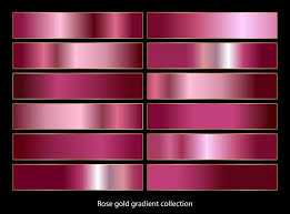 One of the gold pallets that's very popular right now is rose and gold. Premium Vector Trendy Colorful Shiny Gradient Palettes Of Metal Rose Gold Copper Bronze Color Combination Mega Set Collection