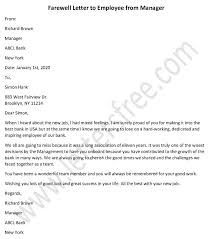 sle farewell letter to employee from