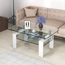 Rectangle Glass Coffee Table Hw66849wh
