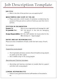 Job Description Template Word Contract Manager It