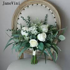 Maybe you would like to learn more about one of these? Janevini Vintage European White Wedding Bouquets Handmade Silk Roses Green Eucalyptus Leaf Boho Bridal Bridesmaid Flower Bouquet Wedding Bouquets Aliexpress