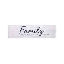 Family E White Wooden Wall Plaque