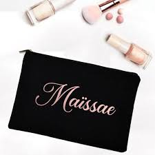 personalized cotton canvas cosmetic bag