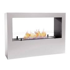Large White Vertical Bioethanol Fireplace