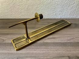 vintage single tall brass candle wall