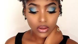 bold blue makeup tutorial detailed