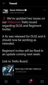 cod warzone regiment invites not