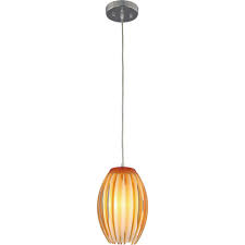 Volume Lighting 1 Light Brushed Nickel Amber Acrylic Flower Bud Outer Shade Hanging Mini Pendant White Cased Glass Cylinder Inner Shade 1676 33 The Home Depot
