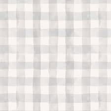 grey plaid checked fabric wallpaper