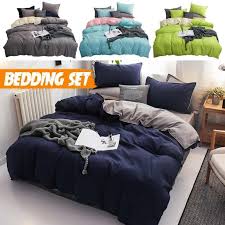 3 bedding sets dark purple simple color