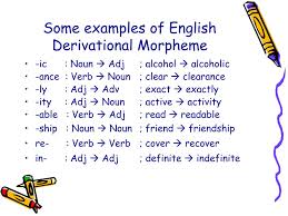 A lexical morpheme is any morpheme that carries unpredictable meaning. Ppt Derivational Morphemes Powerpoint Presentation Free Download Id 4619478
