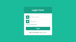 responsive login form using html and