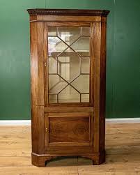 art deco oak gl door display cabinet