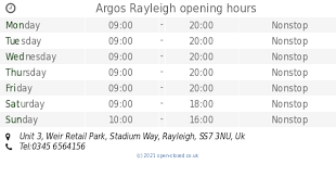 Argos Rayleigh Opening Times Unit 3