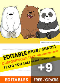 9 Free We Bare Bears Birthday Invitations For Edit