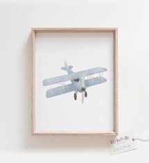 Vintage Plane Print Biplane Wall Art