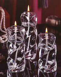 Swirl Pillar Oil Candle Firelight Glass