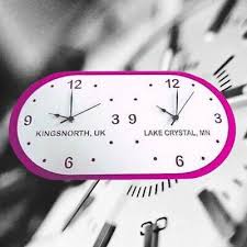 Bespoke Named Oval Two Time Zone Clocks