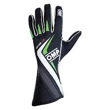 Omp One S Series Racing Gloves M Size Black Fluorescent Green