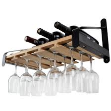 Wall Mounted Natural Wood Wine Rack
