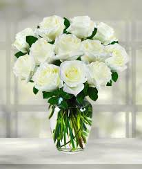 one dozen white roses avas flowers